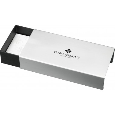 Stylo-plume EF Diplomat  Aero Rhomb Chrome - Plume Or 14 Ct