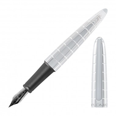 Stylo-plume F Diplomat  Aero Rhomb Chrome - Plume Acier