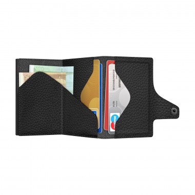 Portefeuille Tru Virtu CLICK & SLIDE - Classic Pebble Noir/Noir - ouvert