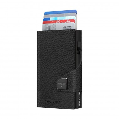 Portefeuille Tru Virtu CLICK & SLIDE - Classic Pebble Noir/Noir