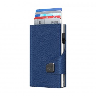 Portefeuille Tru Virtu CLICK & SLIDE - Classic Pebble Marine/Argent