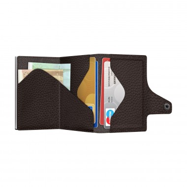 Portefeuille Tru Virtu CLICK & SLIDE - Classic Brun Galet/Argent