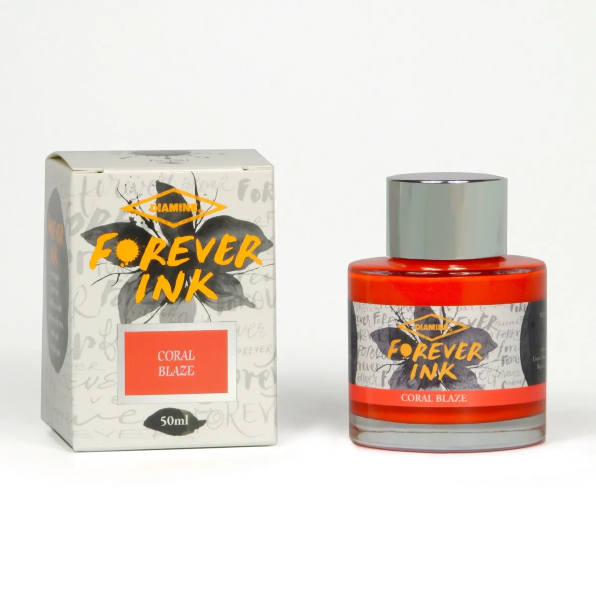 Flacon d'Encre Diamine Forever Ink Permanent - Coral Blaze 50 ml