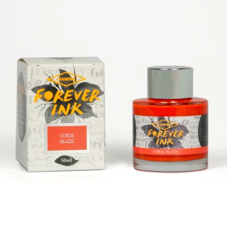 Flacon d'Encre Diamine Forever Ink Permanent - Coral Blaze 50 ml