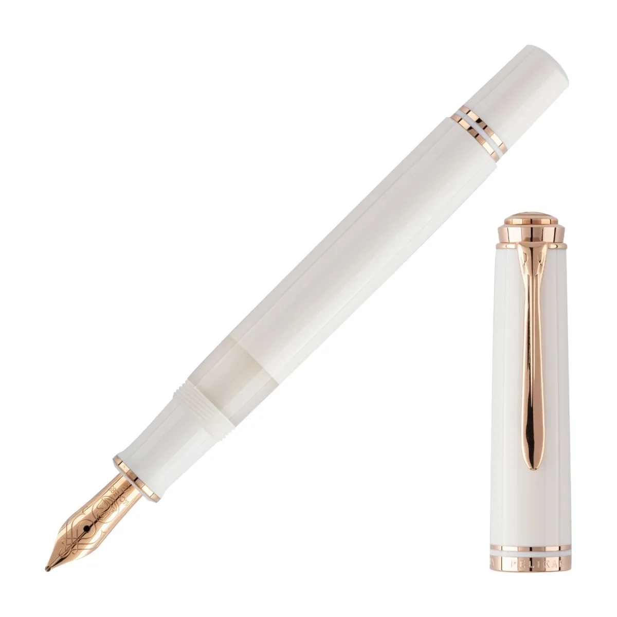 Stylo Plume M Pelikan M600 White attributs Rose Gold - Edition spéciale