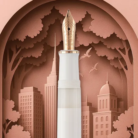 Stylo Plume Pelikan M600 White & Rose Gold EF – Édition Spéciale Luxe