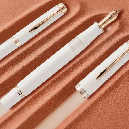 Stylo Plume Pelikan M600 White & Rose Gold EF – Édition Spéciale Luxe