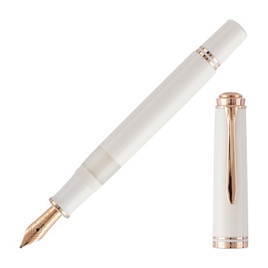 Stylo Plume Pelikan M600 White attributs Rose Gold - Edition spéciale