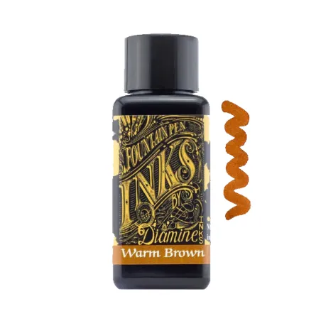Encre Diamine Warm Brown 30 ml – Marron chaud pour stylo-plume