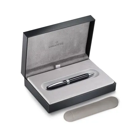 Stylo Bille Sheaffer - Legacy 9064 - Noir finition chromée - Coffret ouvert