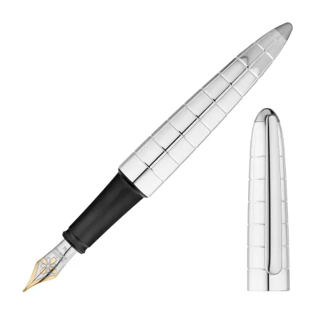 Stylo-plume Diplomat  Aero Rhomb Chrome - Plume Or 14 Ct