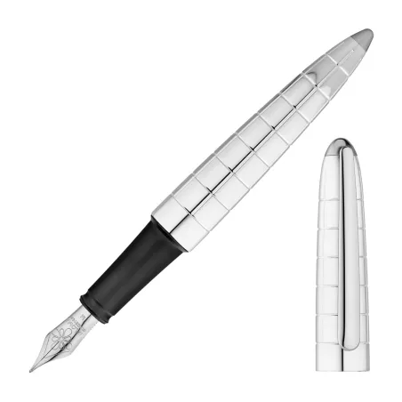Stylo-plume Diplomat  Aero Rhomb Chrome - Plume Acier