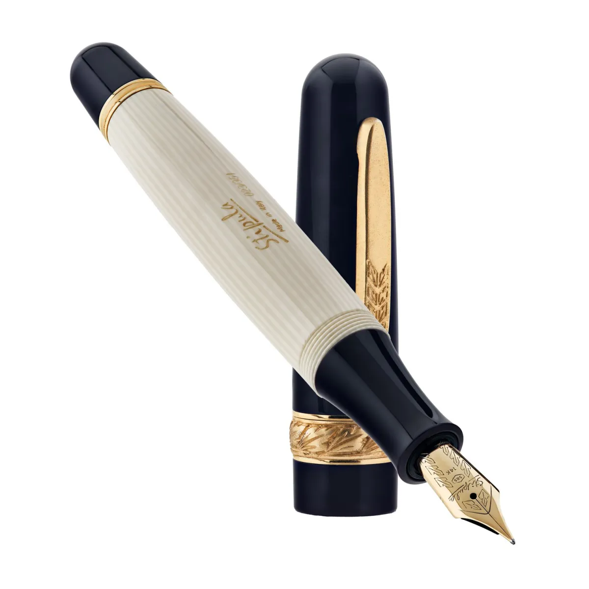 Stylo-plume EF Stipula Etruria Magnifica Galalithe Gran Ducato Or 14k