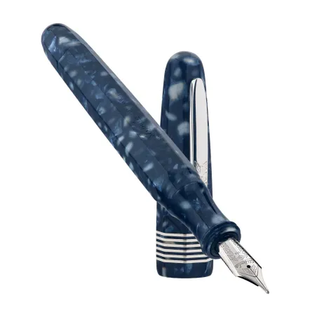 Stylo plume F Stipula Etruria Facettata - Grande Notte San Lorenzo - Or palladié 14 K - Plume