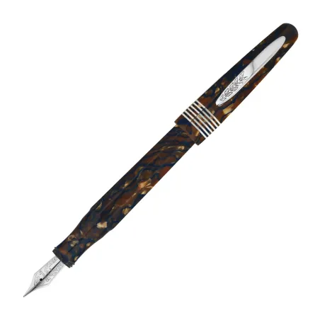 Stylo plume UF Stipula Etruria Facettata - Piccola Celluloide Champagne - Or palladié 14 K
