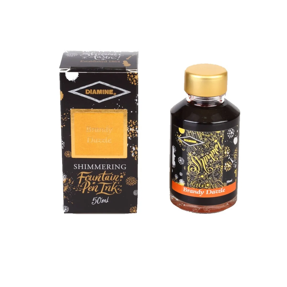 Flacon d'Encre Diamine Brandy Dazzle - Shimmering 50 ml