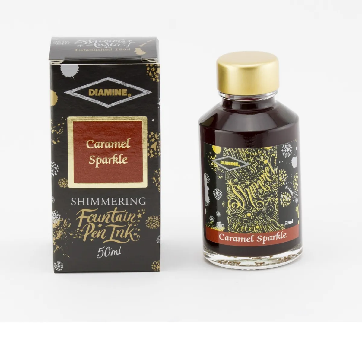Flacon d'Encre Diamine Caramel Sparkle - Shimmering 50 ml