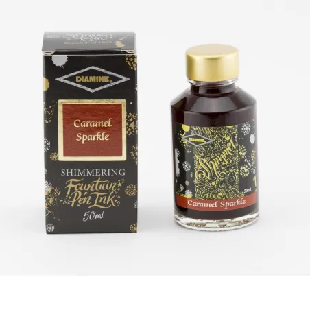 Flacon d'Encre Diamine Caramel Sparkle - Shimmering 50 ml