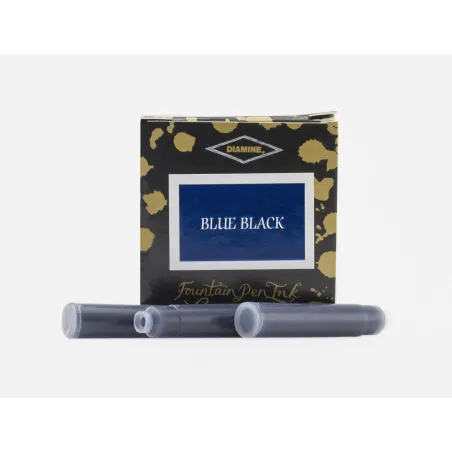 Cartouches Diamine Blue Black – Bleu noir classique et sobre – Pack de 6