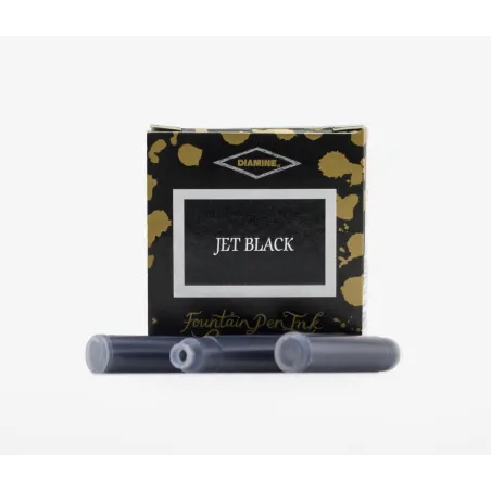 Cartouche d'encre Diamine Jet Black - Pack de 6