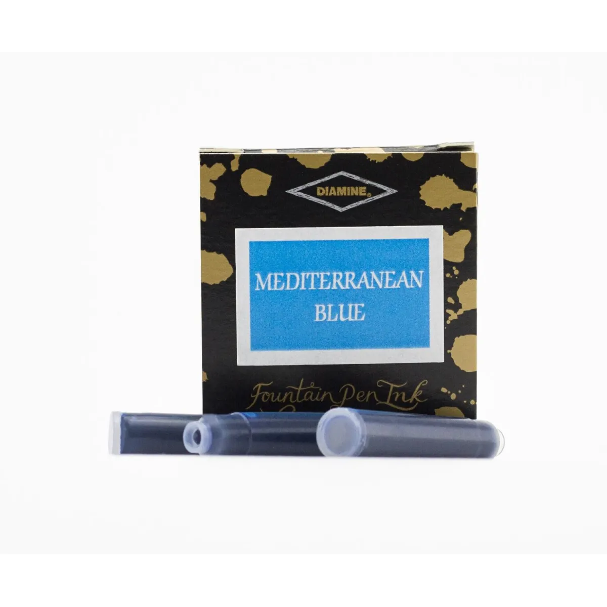 Cartouches Diamine Mediterranean Blue – Encre bleue claire Pack de 6
