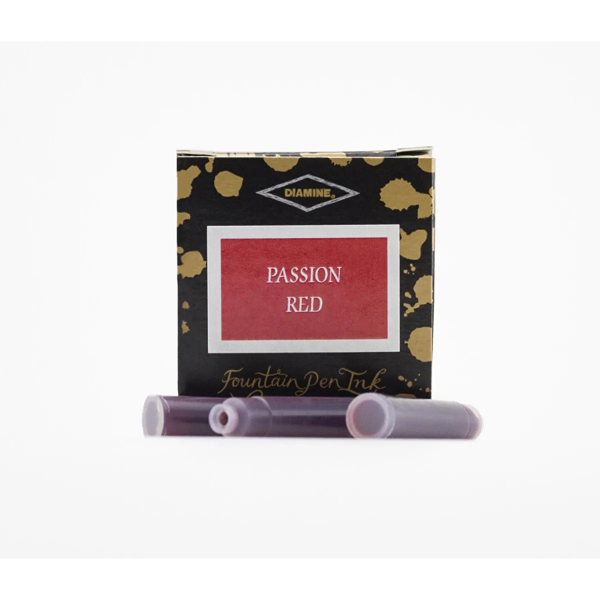Cartouches Diamine Passion Red – Encre rouge intense et expressive – Pack de 6