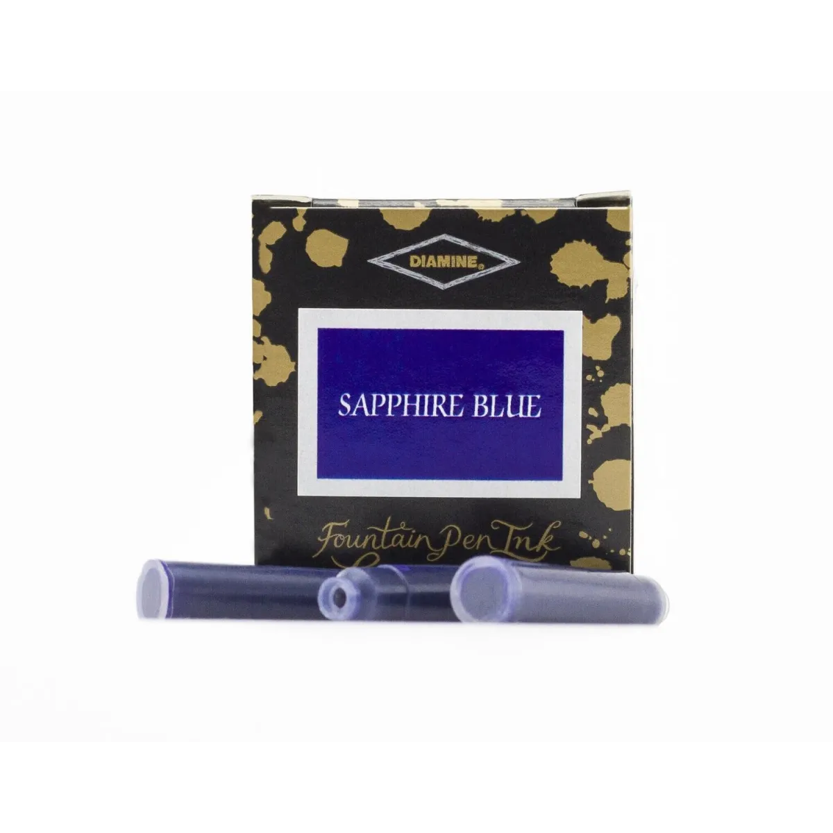 Cartouches Diamine Sapphire Blue – Encre bleue éclatante – Pack de 6