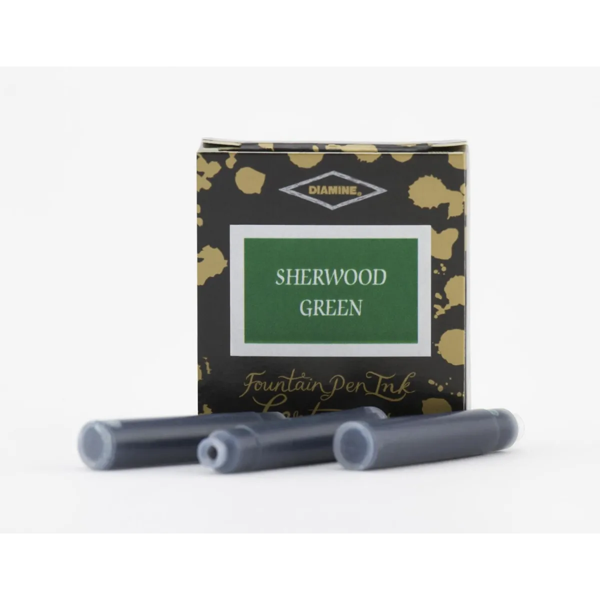 Cartouches Diamine Sherbrooke Green – Encre verte profonde – Pack de 6