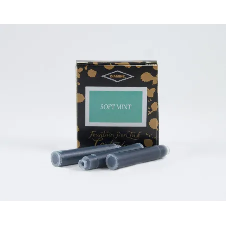 Cartouches Diamine Soft Mint – Encre vert menthe douce  – Pack de 6