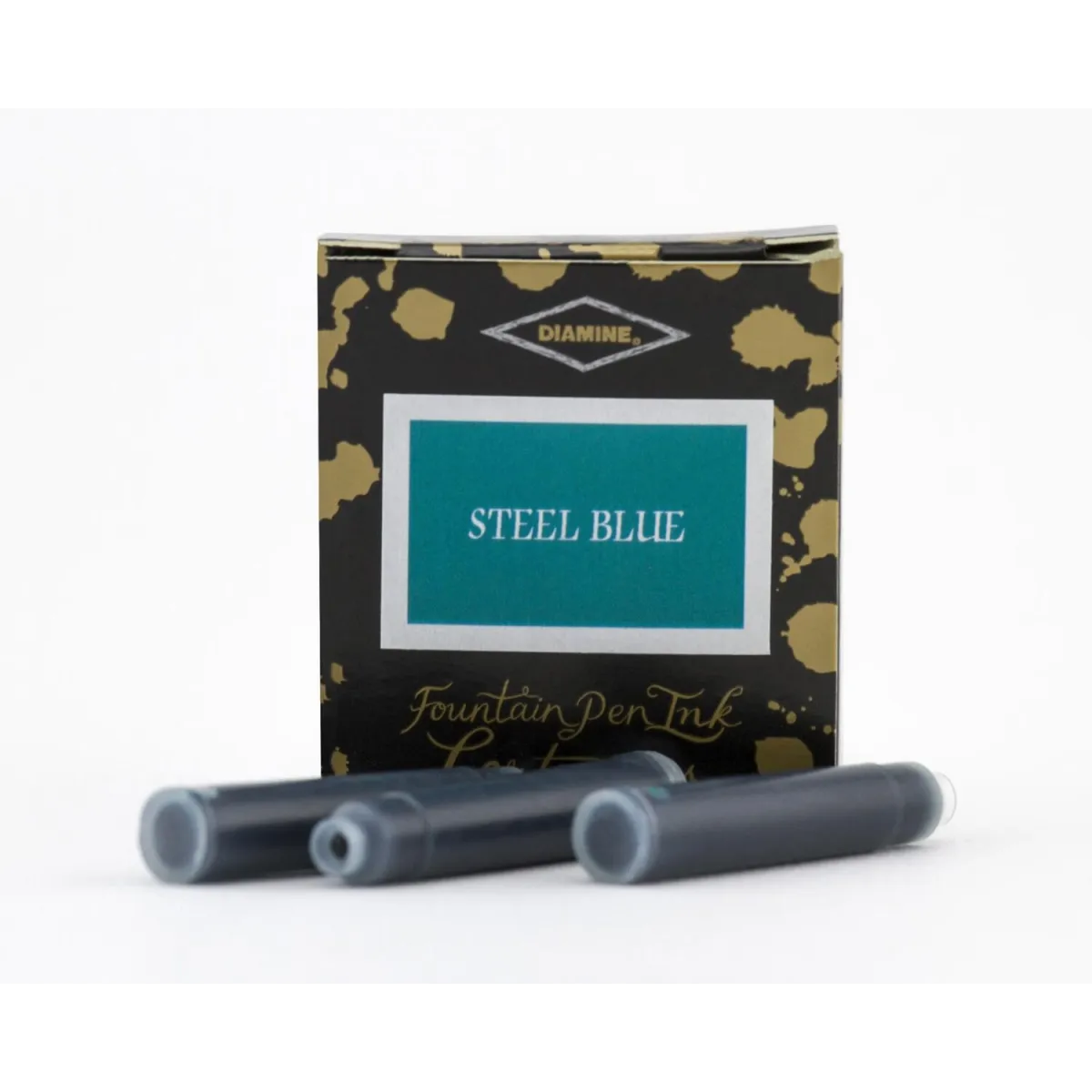 Cartouche d'encre Diamine Steel Blue - Pack de 6