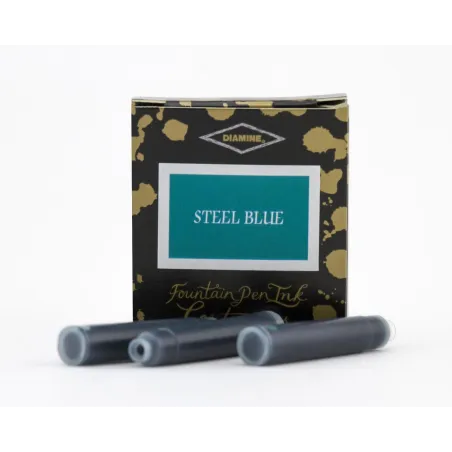 Cartouche d'encre Diamine Steel Blue - Pack de 6