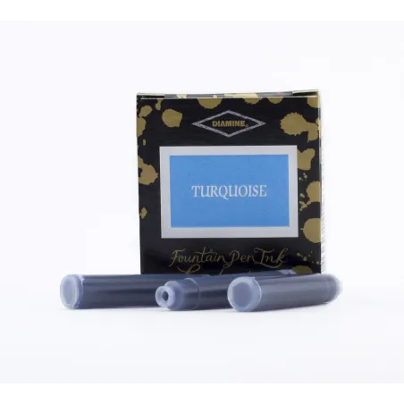 Cartouche d'encre Diamine Turquoise - Pack de 6