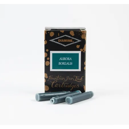 Cartouche d'encre Diamine Aurora Borealis - Pack 18 pcs