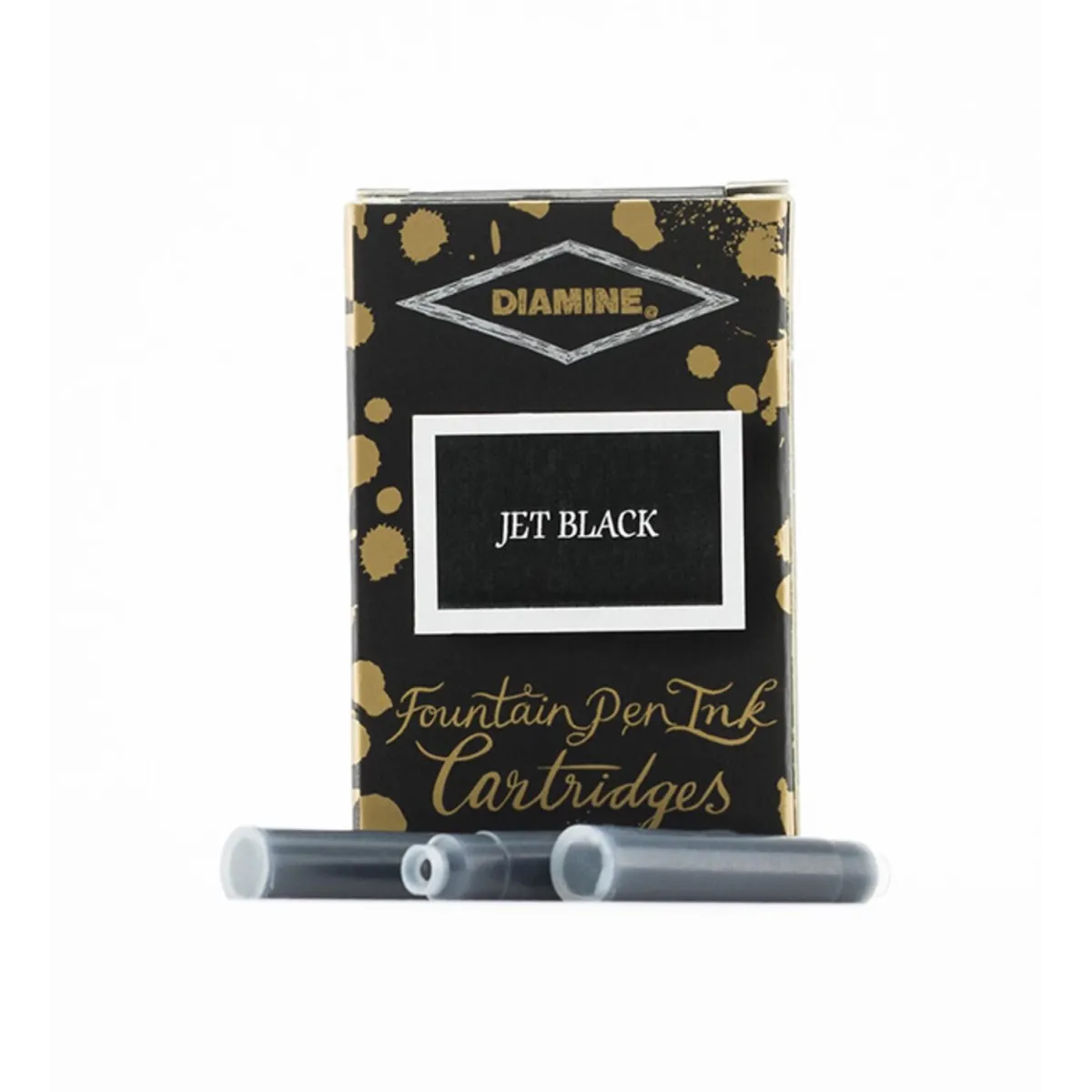Cartouche d'encre Diamine Jet Black - Pack 18 pcs