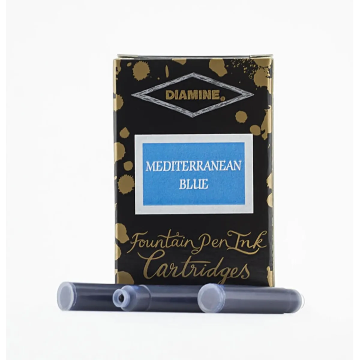 Cartouche d'encre Diamine Mediterranean Blue - Pack de 18 pcs