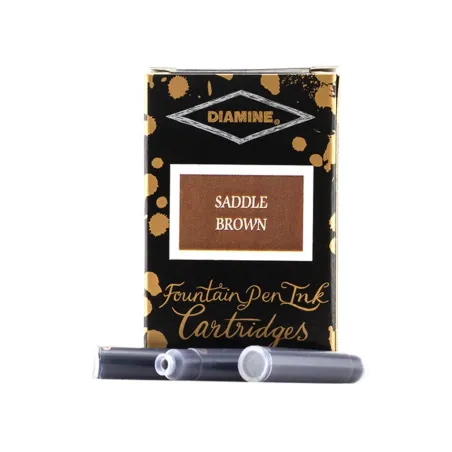 Cartouche d'encre Diamine Saddle Brown - Pack de 18 pcs