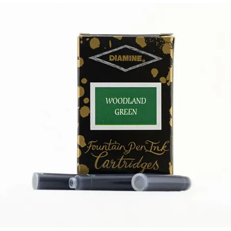 Cartouche d'encre Diamine Woodland Green - Pack de 18 pcs
