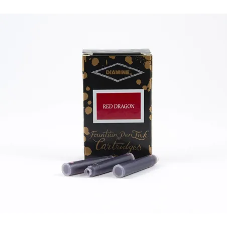 Cartouche d'encre Diamine Red Dragon - Pack de 18 pcs