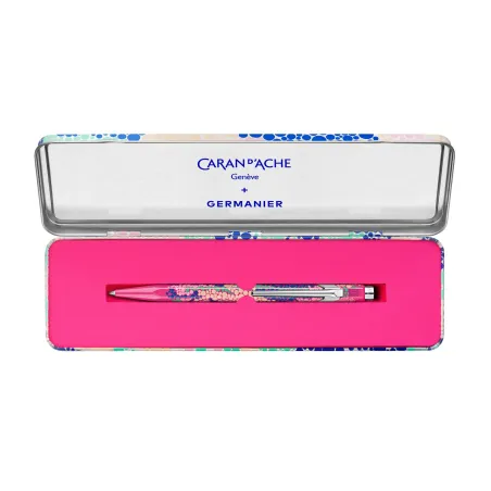 Stylo bille 849 CARAN D'ACHE - GERMANIER Rose - Édition Spéciale coffret ouvert