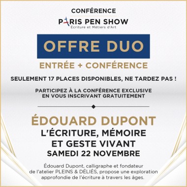 Conférence « L'écriture, mémoire et geste vivant » de Édouard Dupont