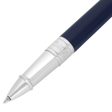 Stylo Roller S.T. Dupont - D-Initial - Bleu et Chrome