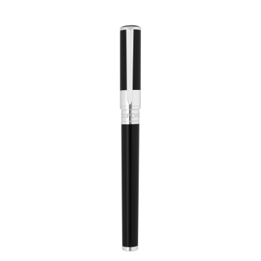 Stylo Roller S.T Dupont - D-Initial - Noir/Chrome - Fermé