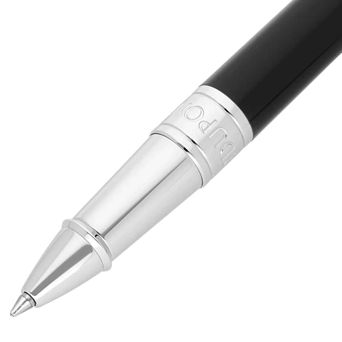 Stylo Roller S.T. Dupont - D-Initial Noir/Chromé Ligné - Pointe