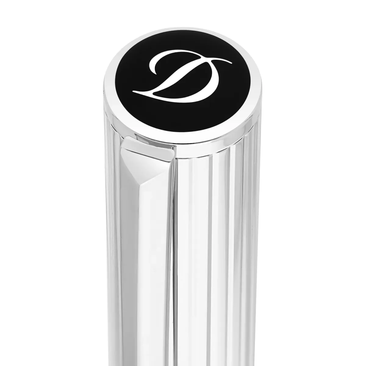 Stylo Roller S.T. Dupont - D-Initial Noir/Chromé Ligné - Logo