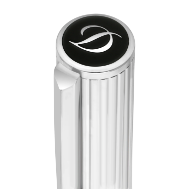 Stylo plume (M) S.T. Dupont D-Initial - Noir/Chromé Ligné
