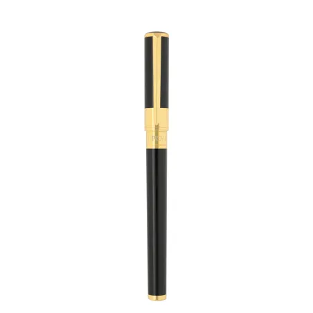Stylo plume (M) S.T. Dupont - D-Initial Noir/Doré - Fermé
