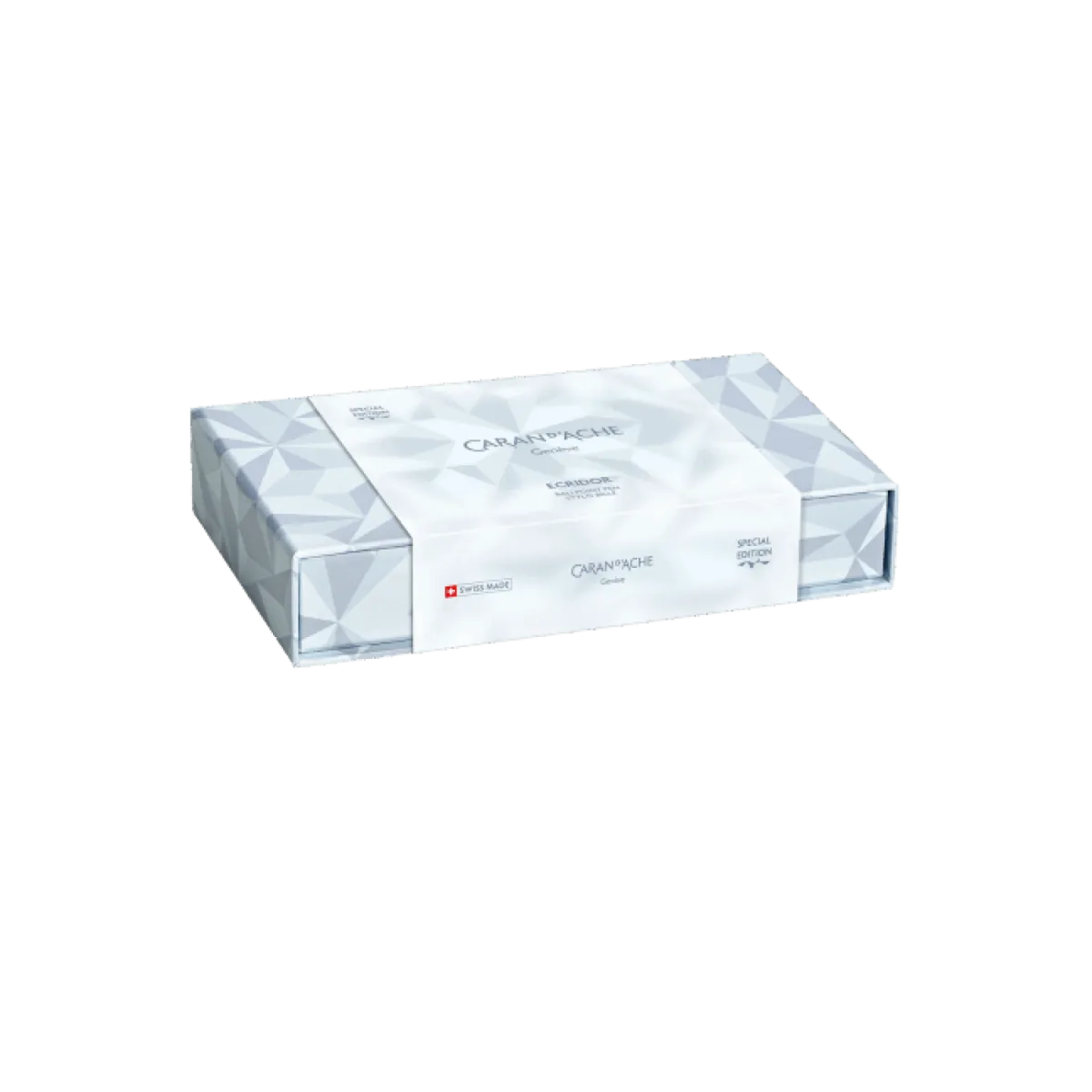 Coffret Stylo bille avec Étui cuir CARAN D'ACHE Ecridor - Alpine Frost - Edition Spéciale - Coffret fermé