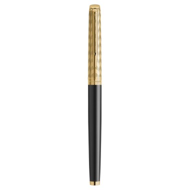 Stylo plume F Waterman Hémisphère - Collection Opera - Noir et or - Fermé