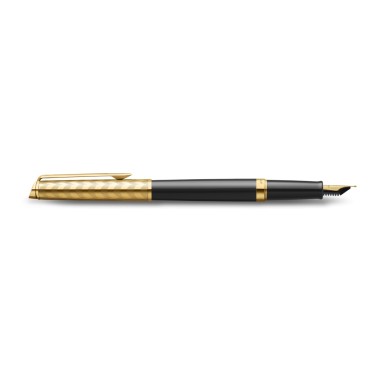 Stylo plume F Waterman Hémisphère - Collection Opera - Noir et or - Profil