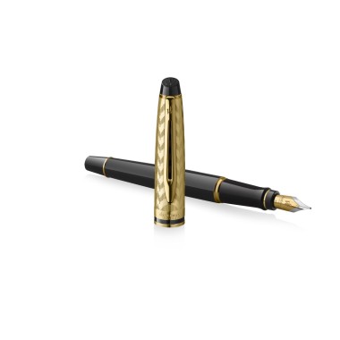 Stylo Plume (F) Waterman Expert - La collection Opera - Noir et or - ouvert